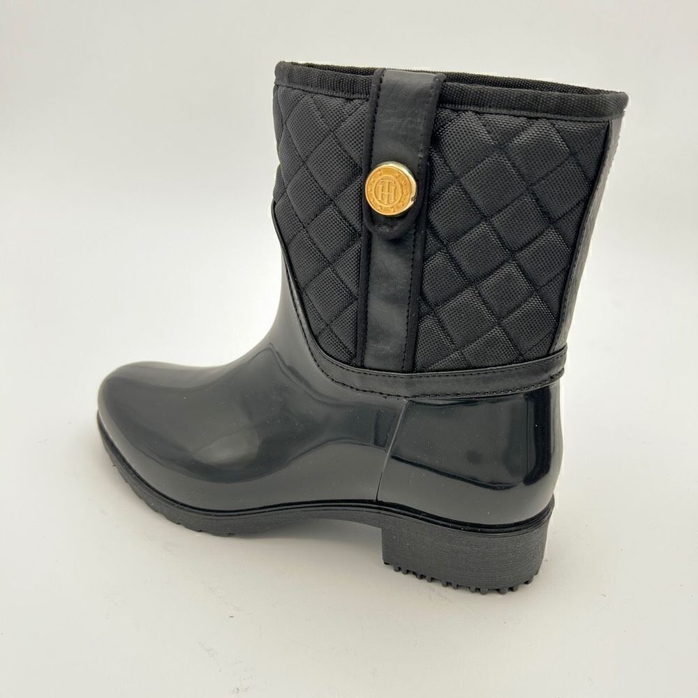 Tommy Hilfiger Shoes Women's Size 7 Black Freza Rain Boots Designer Waterproof